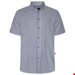Kam S/S Classic Gingham Check Shirt - navy